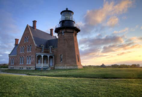 brick southern light, one of the most scenic Block Island Lighthouses